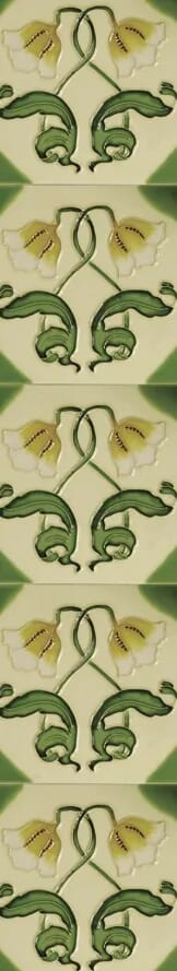 Set of 10 Cast Iron Fireplace Hand Painted Tiles LGC042 - LGC042