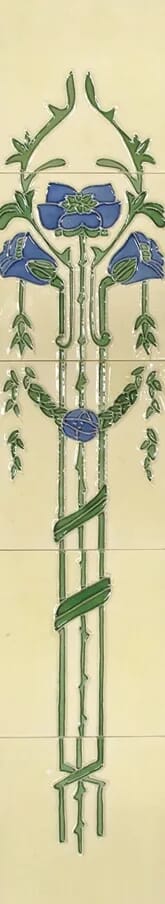 Set of 10 Cast Iron Fireplace Hand Painted Tiles LGC087 - LGC087