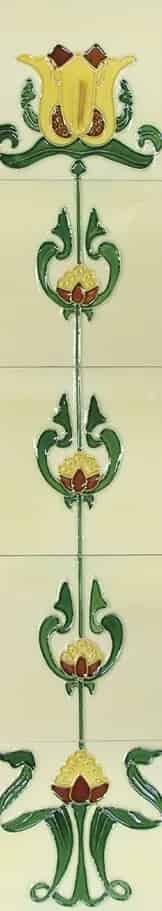 Set of 10 Cast Iron Fireplace Hand Painted Tiles LGC083