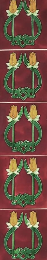 Set of 10 Cast Iron Fireplace Hand Painted Tiles LGC085 - LGC085