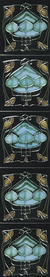 Set of 10 Cast Iron Fireplace Hand Painted Tiles LGC090 - LGC090