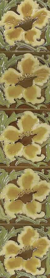 Set of 10 Cast Iron Fireplace Hand Painted Tiles LGC091