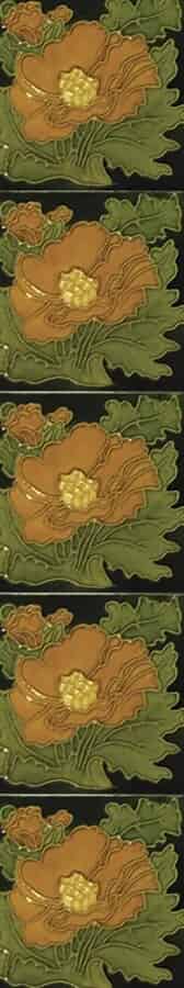 Set of 10 Cast Iron Fireplace Hand Painted Tiles LGC093