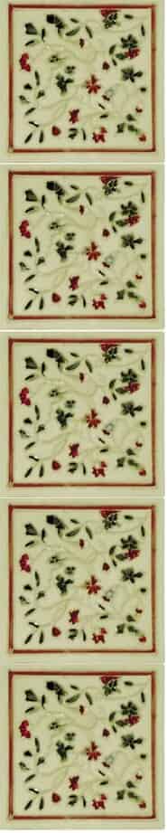 Set of 10 Cast Iron Fireplace Hand Painted Tiles LGC094