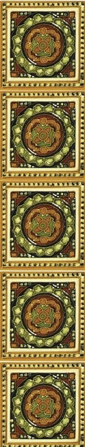 Set of 10 Cast Iron Fireplace Hand Painted Tiles LGC095 - LGC095
