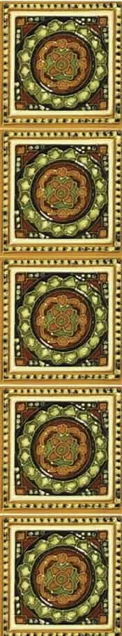 Set of 10 Cast Iron Fireplace Hand Painted Tiles LGC095