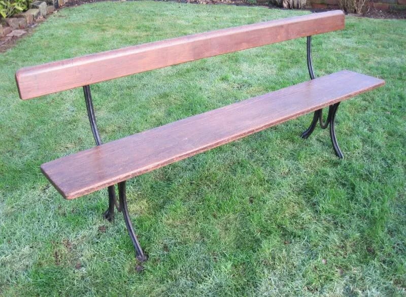 Antique Victorian Cast Iron and Wood Garden or Railway Bench - 4488