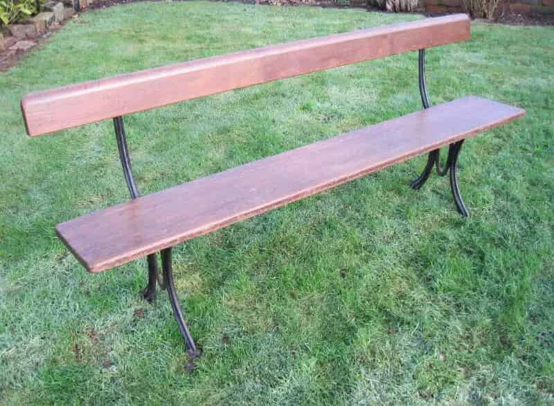 Antique Victorian Cast Iron and Wood Garden or Railway Bench