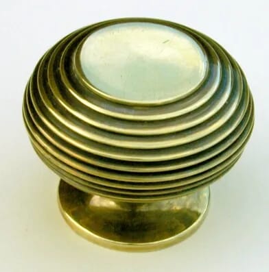 Solid Brass Beehive Cupboard Door Knob  - CBee2ab