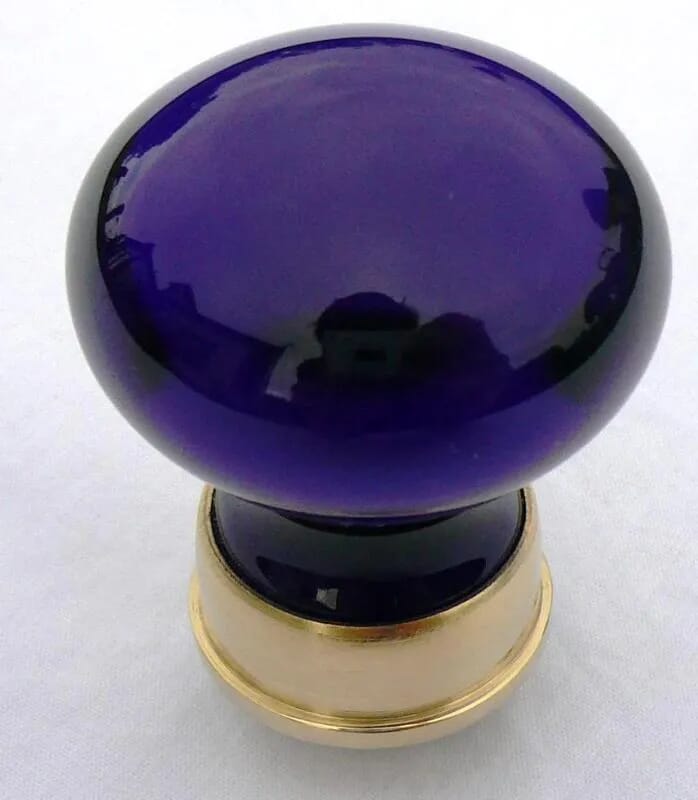Bohemian Crystal Glass Cupboard Door Knob - CGla/s/blueab