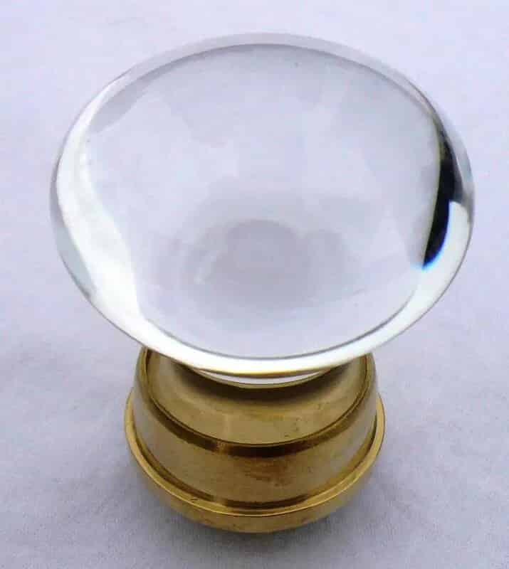 Clear/Brass - Small Bohemian Crystal Cupboard Door Knob