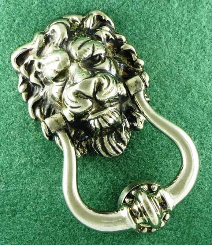 Antique Nickel Lions Head Door Knocker