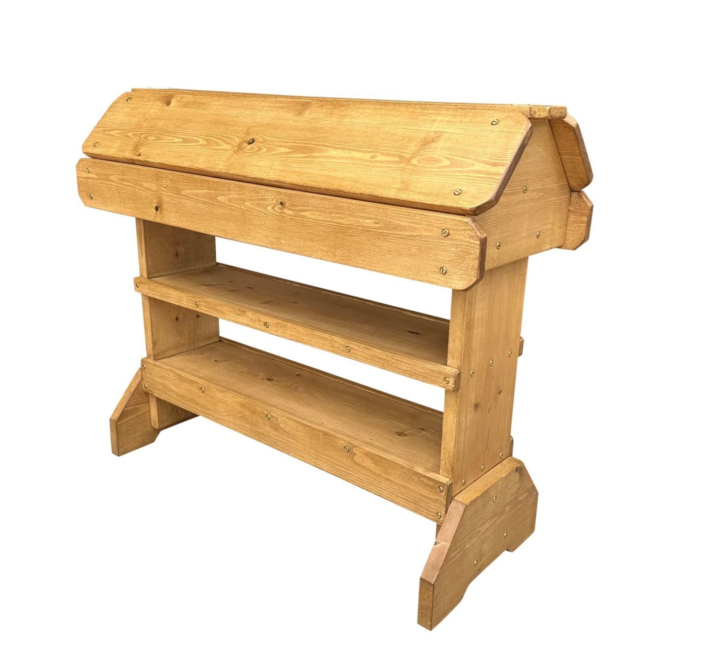 Handmade Twin Reclaimed Pine Saddle Rack & Shelves - D2110