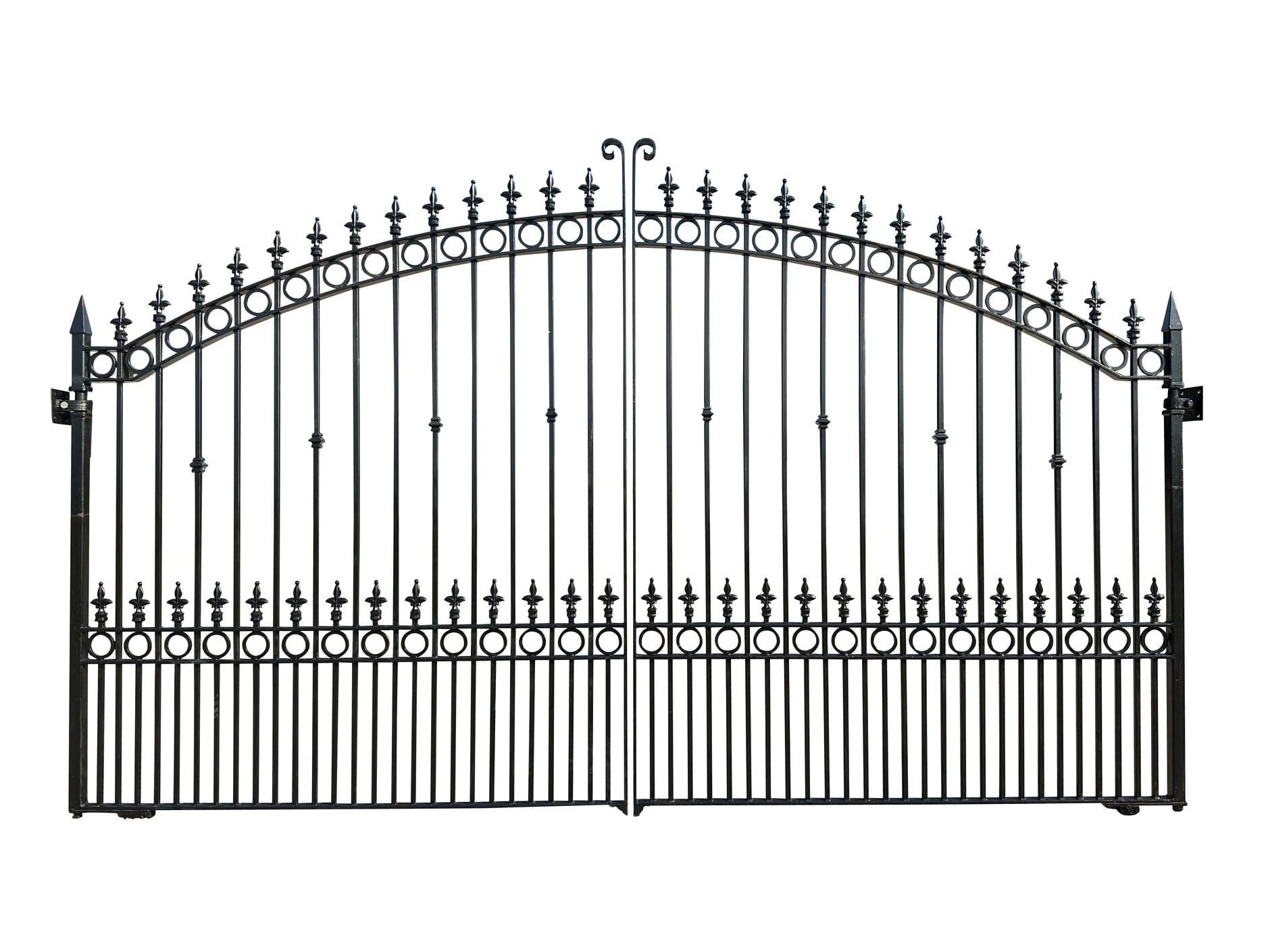 Large Decorative Reclaimed Metal Driveway Gates & Hinges - 9905
