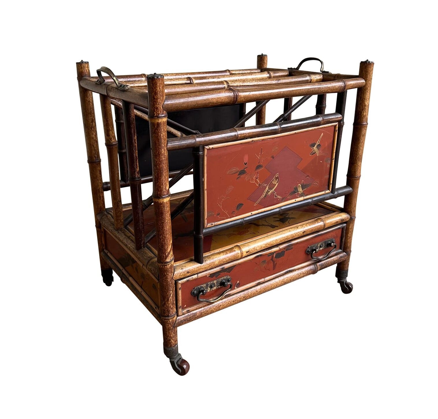 A Beautiful Bamboo Victorian Magazine Stand / Rack - 10124