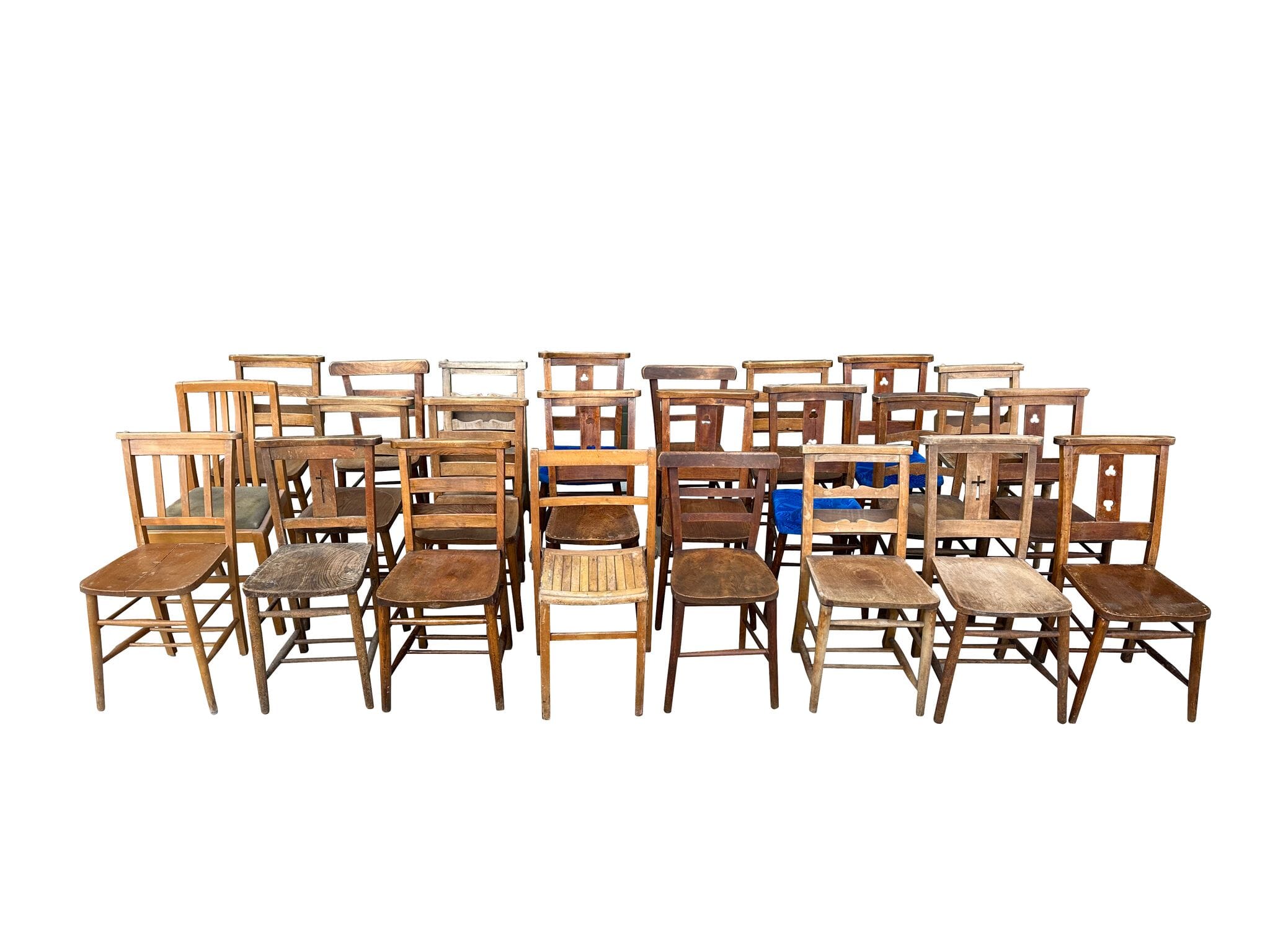 Batch of 24 Church Chairs & Stacking - Require Repairs - 10120