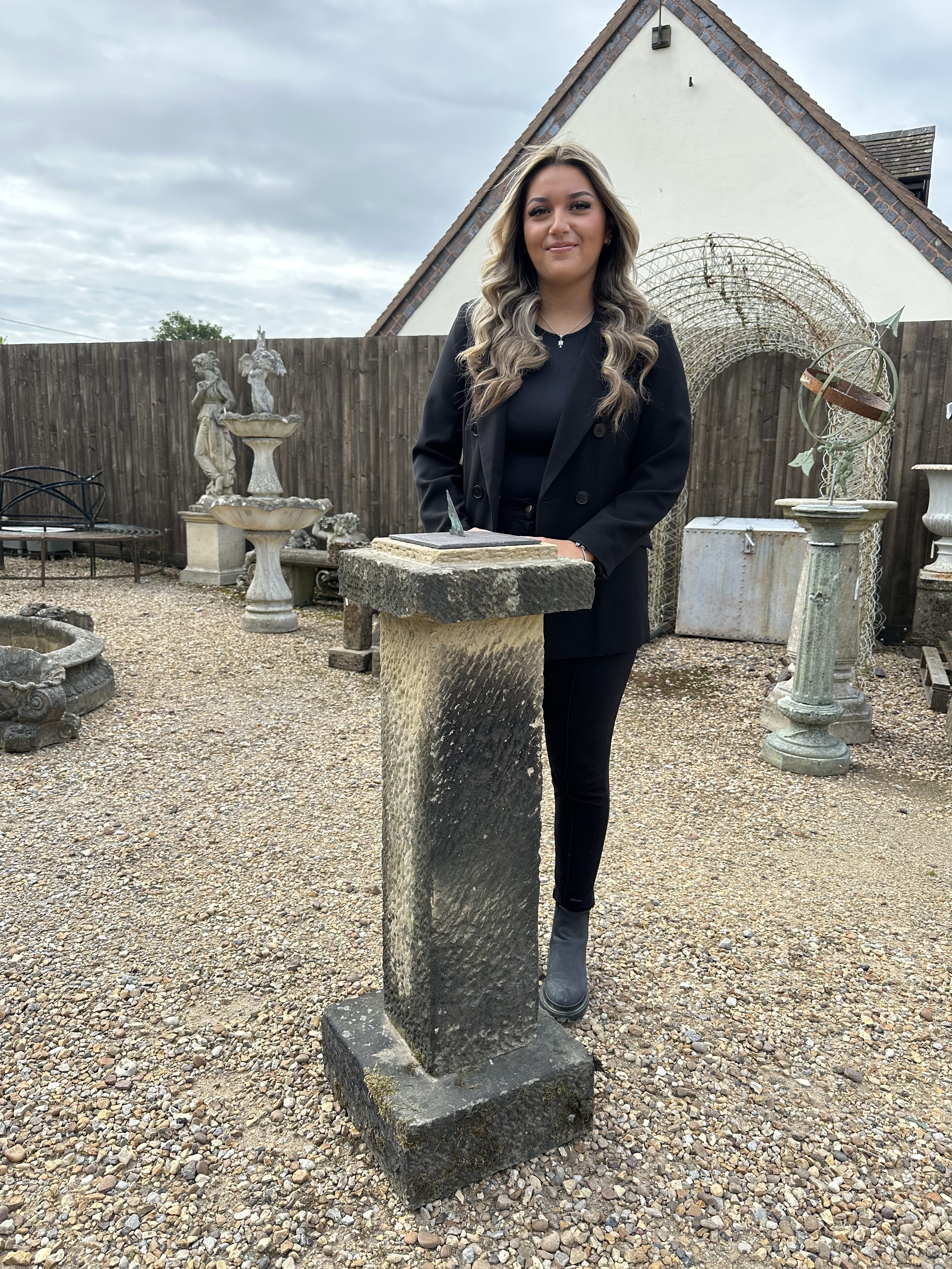 Buy Antique Solid Stone Sundials On Pedestals From UKAA