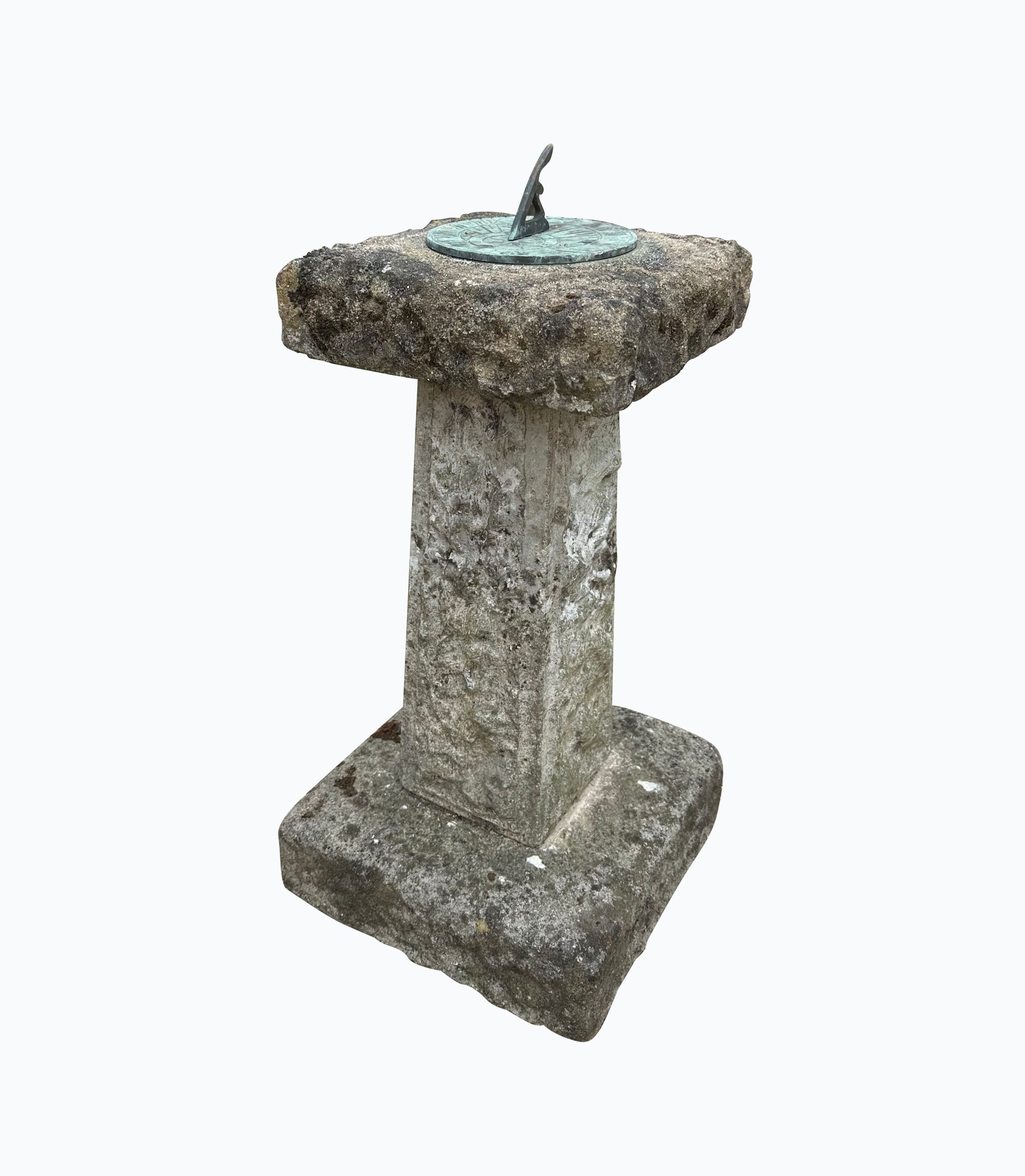 Reclaimed Garden Reconstituted Stone Sundial  - 10139
