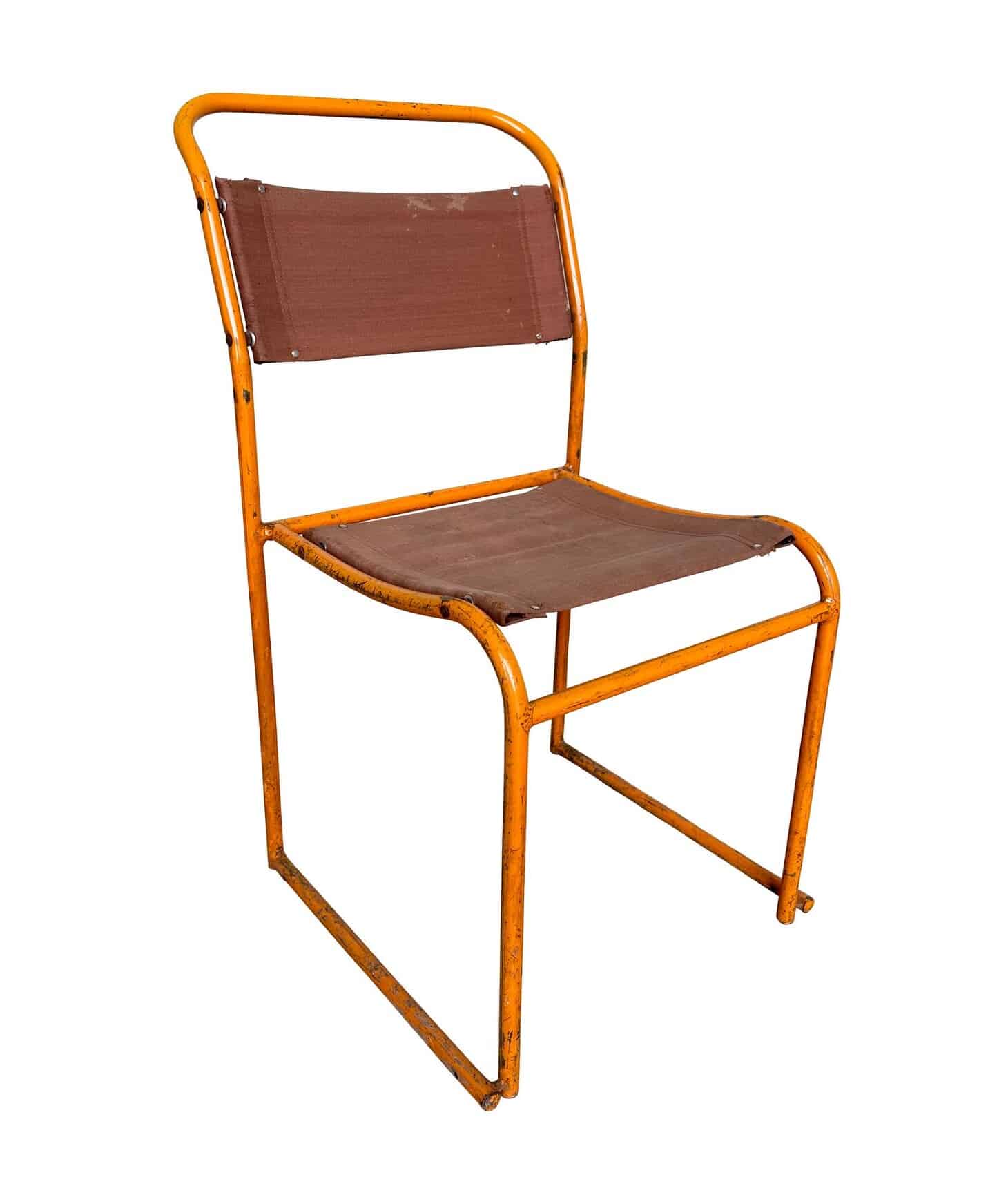 Reclaimed REL Industrial Steel & Canvas Stacking Chairs