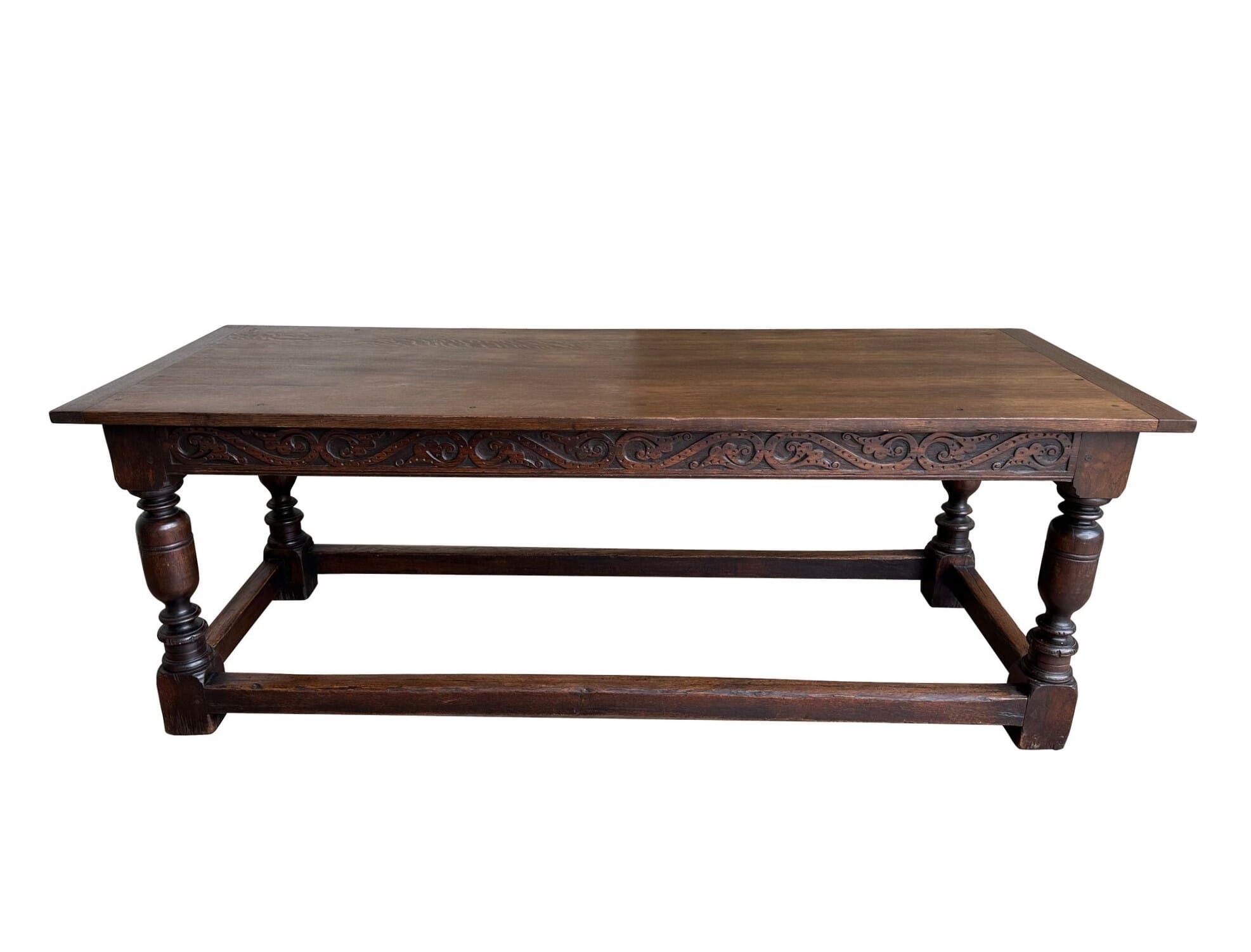 Antique Dark Oak 19th Century Highly Detailed Table - 10146