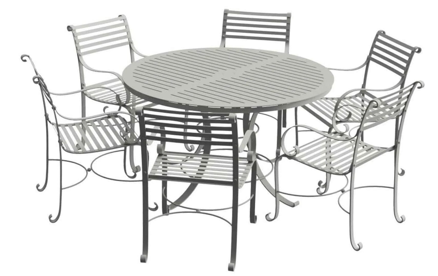 Southwold Round Garden Table & 6 Carver Chairs - ODL-105