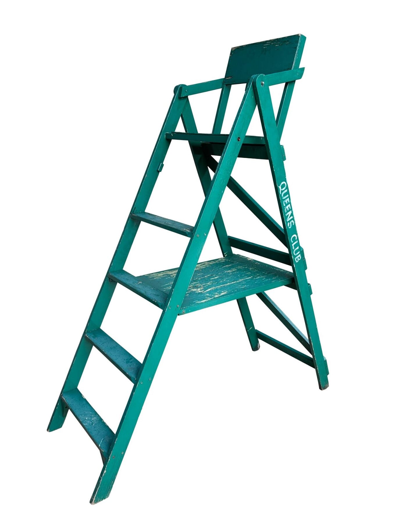 Original Green Wooden Queens Club Tennis Umpires Chair - 10171