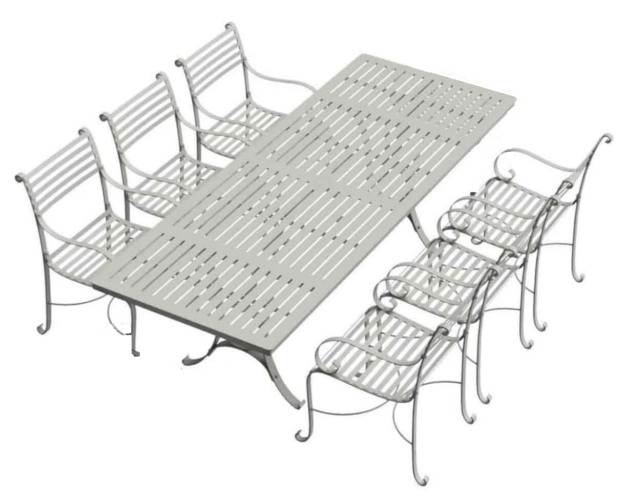 Southwold 2.4m Garden Table With 6 Carver Chairs - ODL-125
