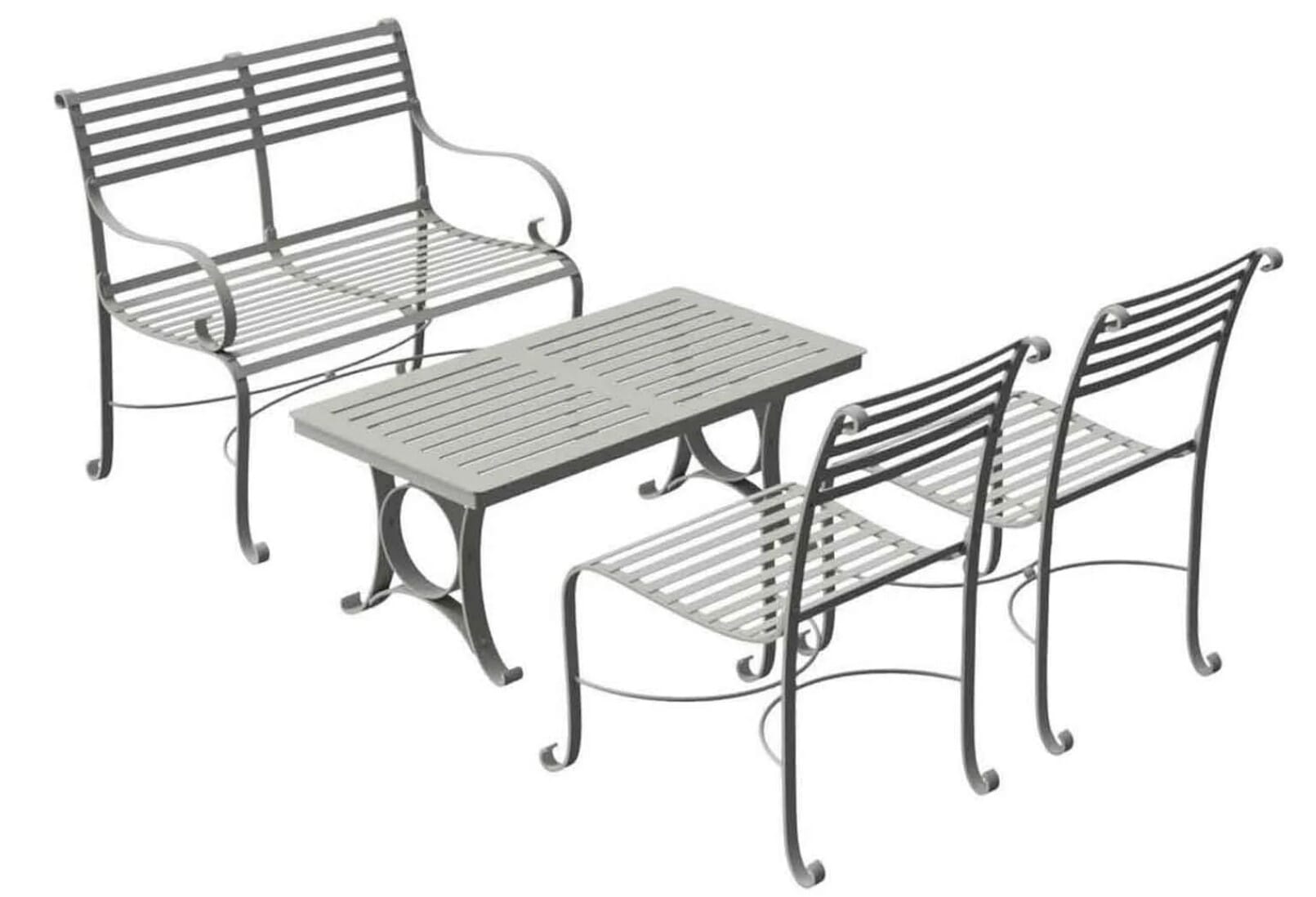 Southwold Coffee Table With 2 Seater Bench With Back & 2 Side Chairs - ODL-110