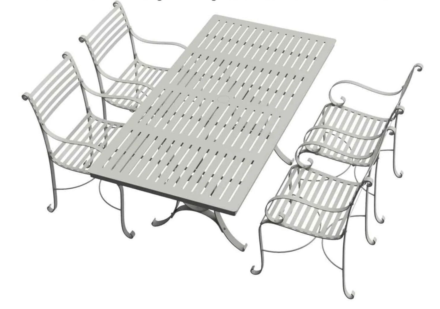 Southwold 1.8m Garden Table With 4 Carver Chairs - ODL-119