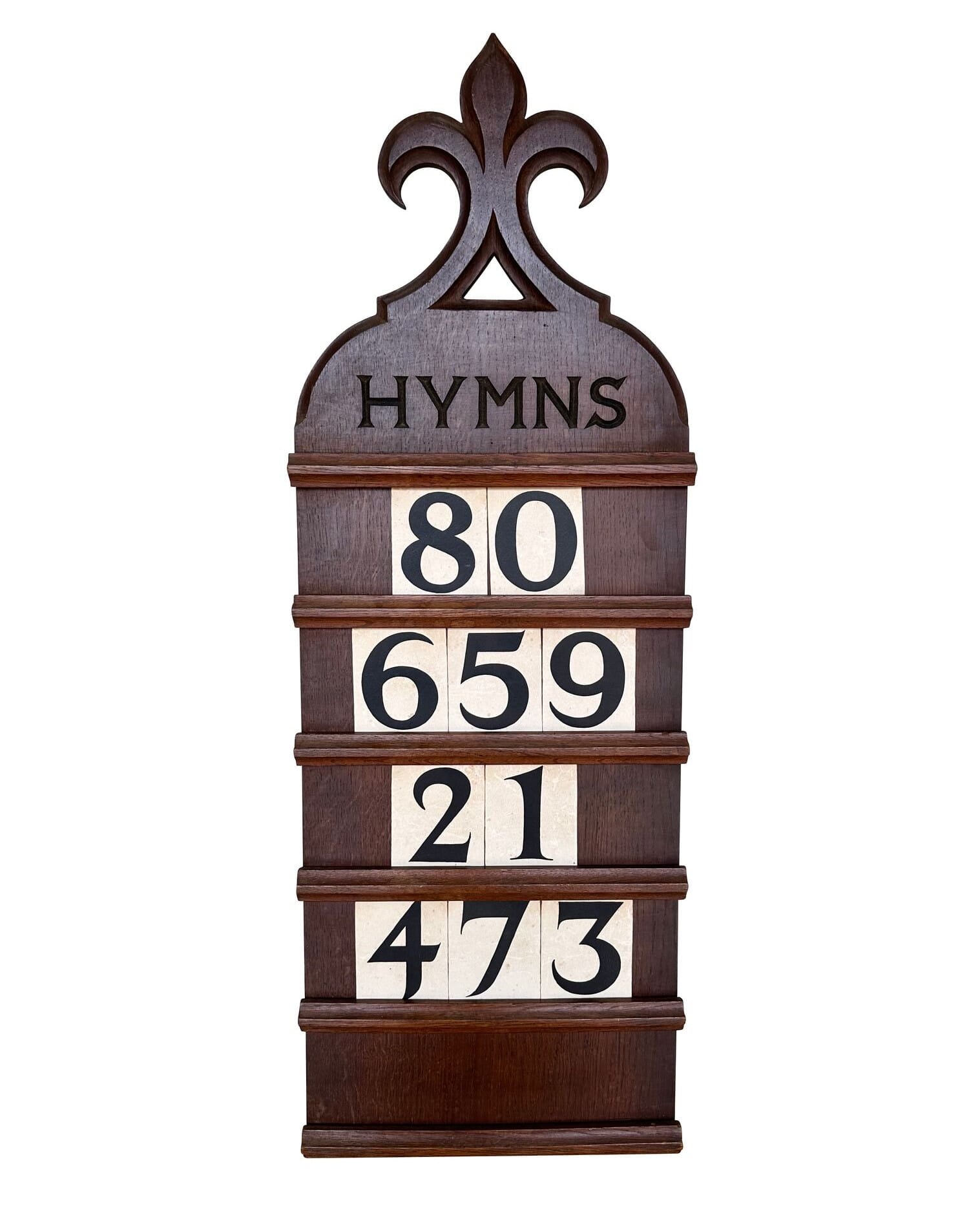 Victorian Carved Ornate Church Hymn Board With Numbers - 10194