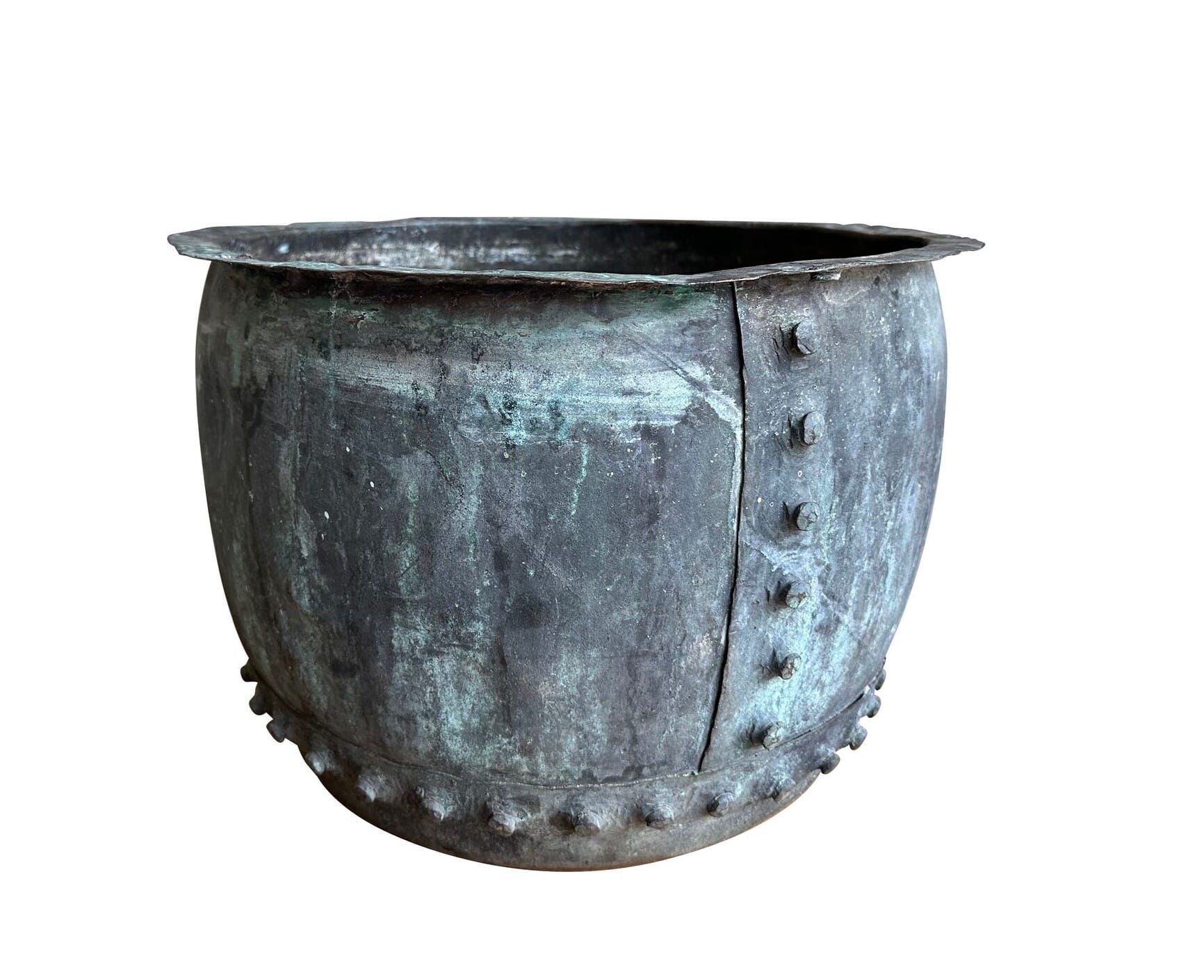Victorian Verdigris Copper Garden Pot / Planter - 10175