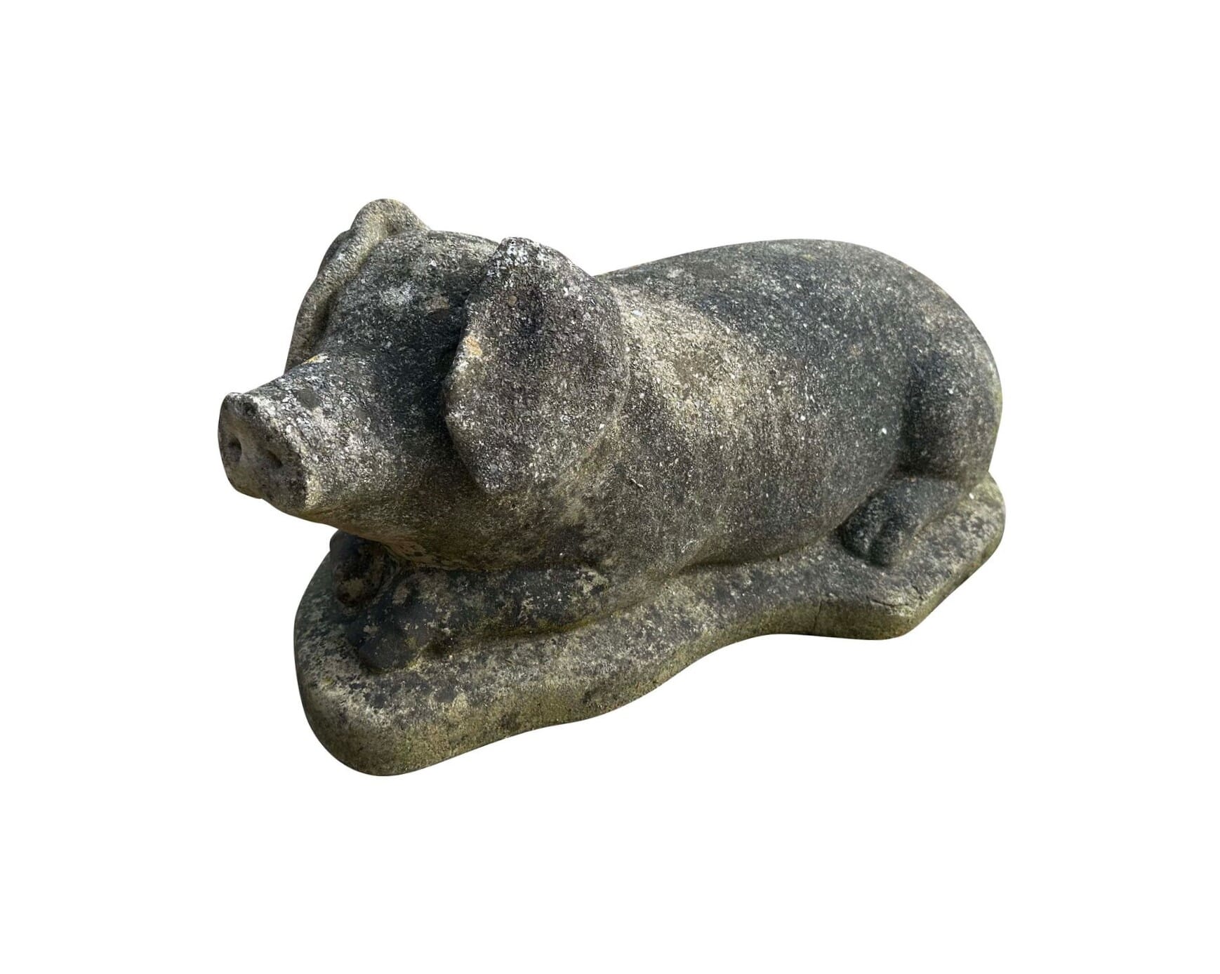 Reclaimed Reconstituted Stone Statue Of a Resting Pig - 10164A