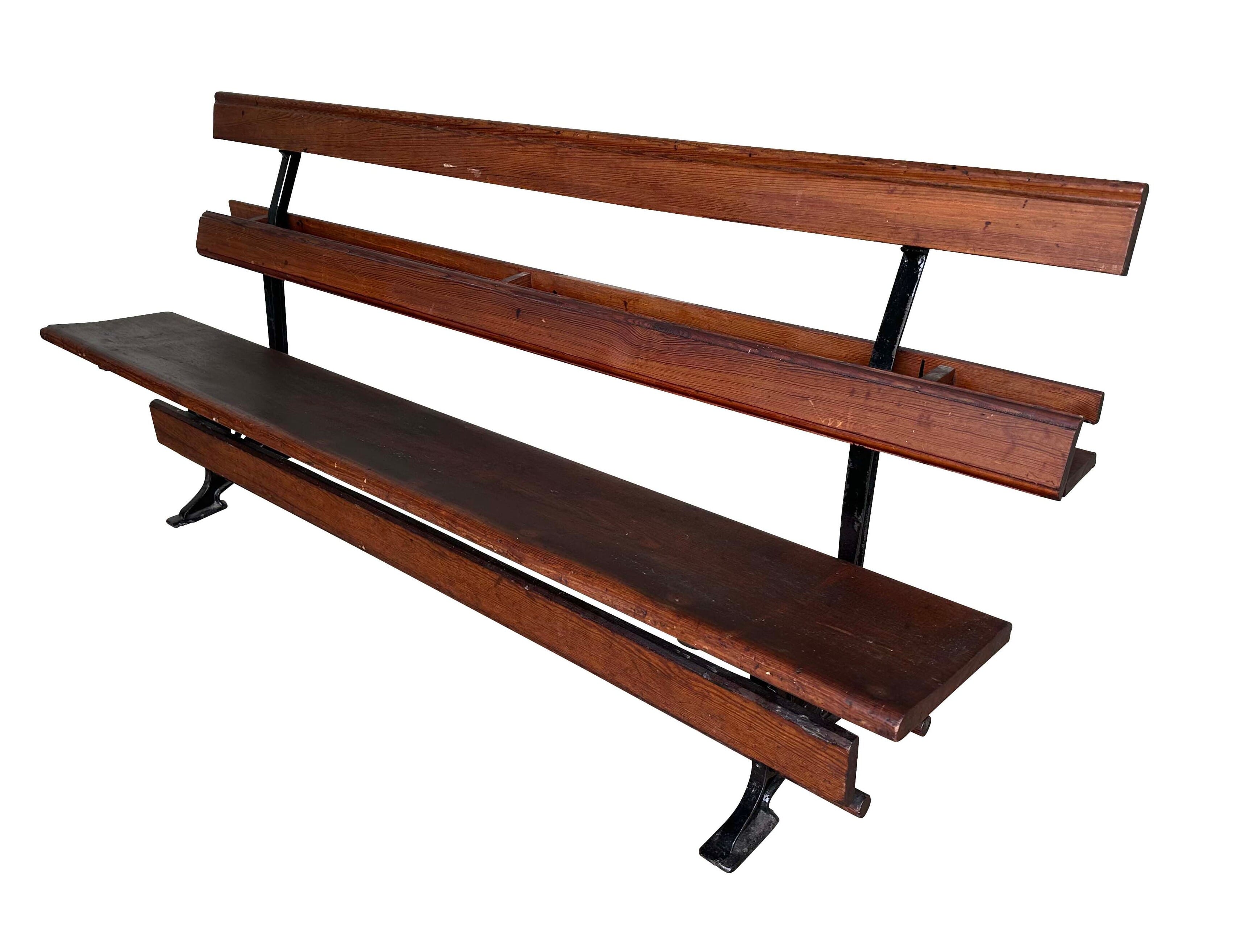 Victorian Reclaimed Wood & Cast Iron Bench Lift Up Seat - 10219C