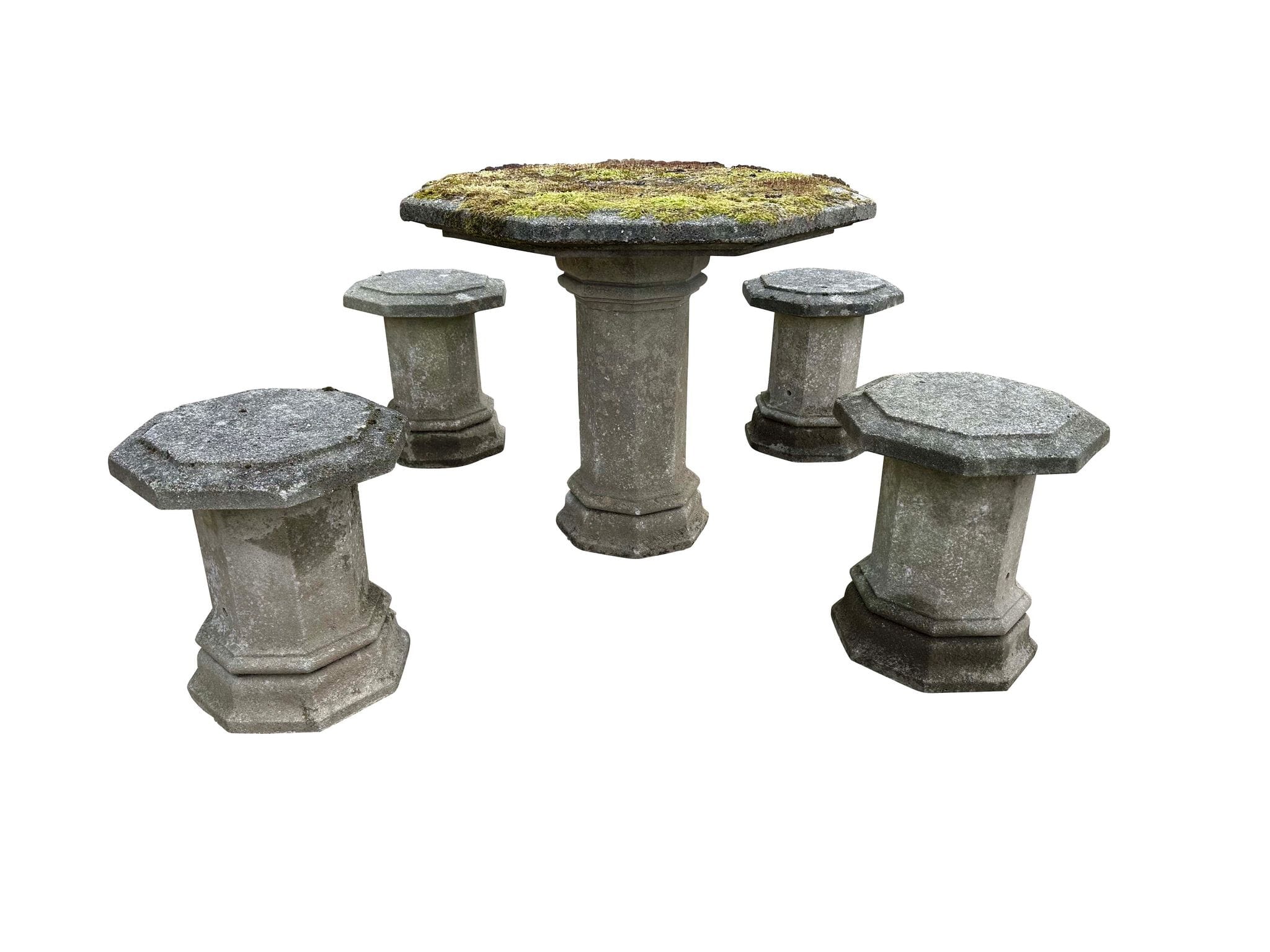 Unique Reconstituted Stone Garden Table and Stool Set - 10166