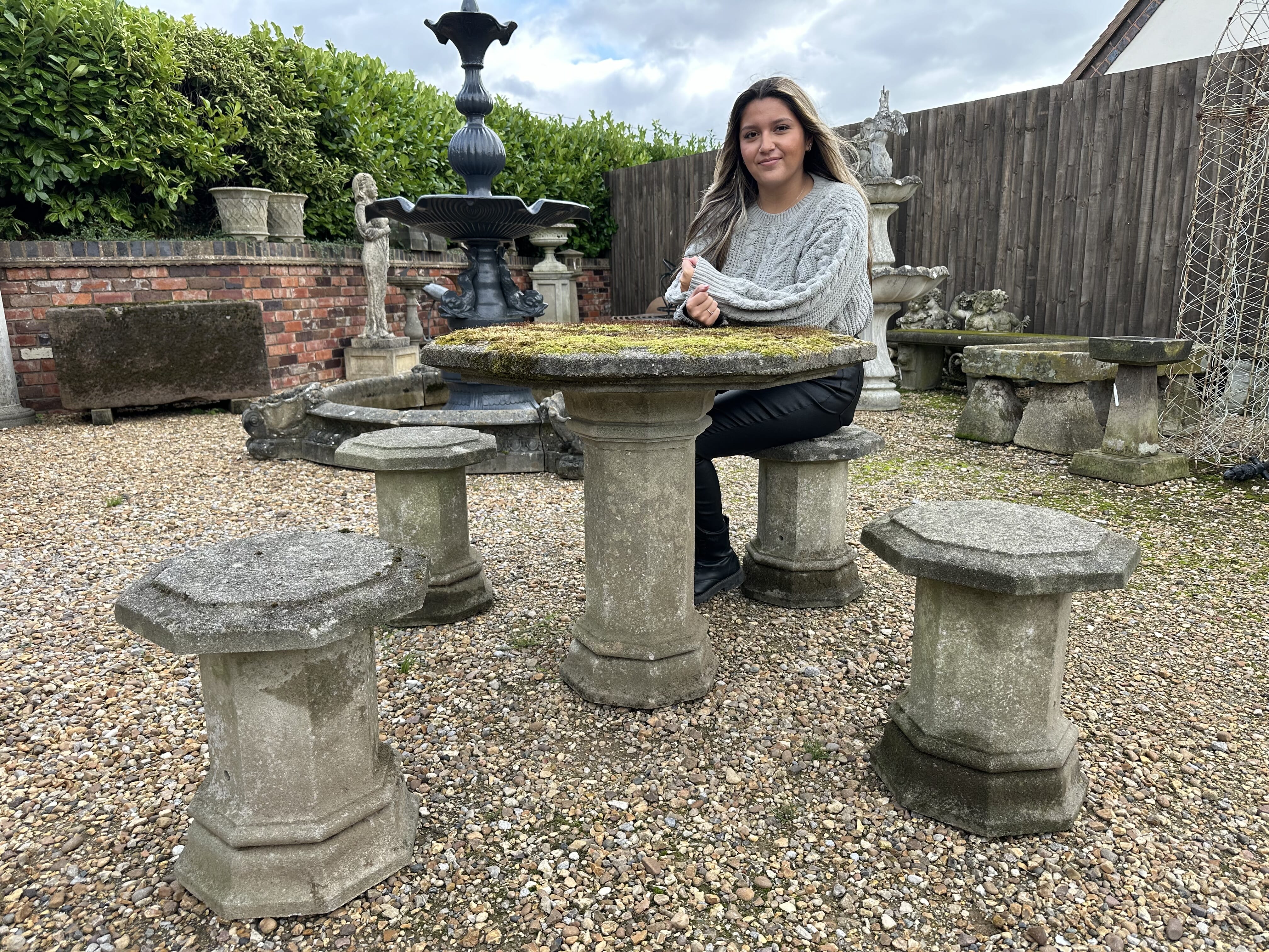 UKAA Have For Sale Antique And Vintage Stone Garden Table And Stool Sets