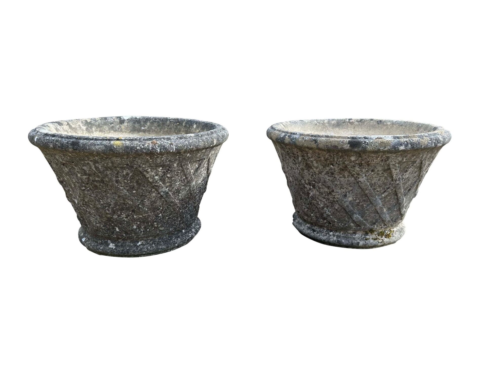 Pair of Reconstituted Stone Garden Planters / Pots - 10167