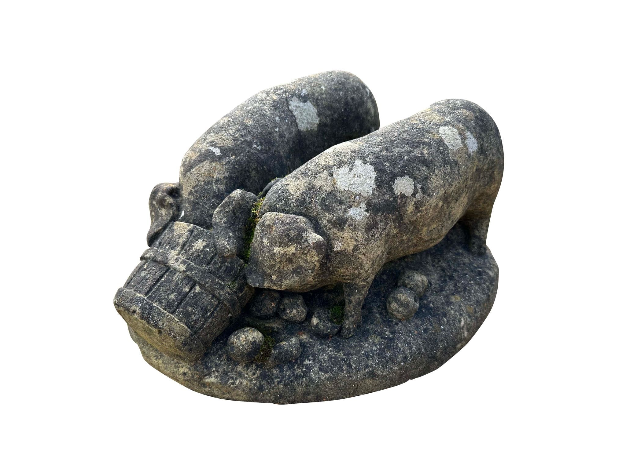 Reclaimed Reconstituted Stone Statue Of Piglets - 10164D
