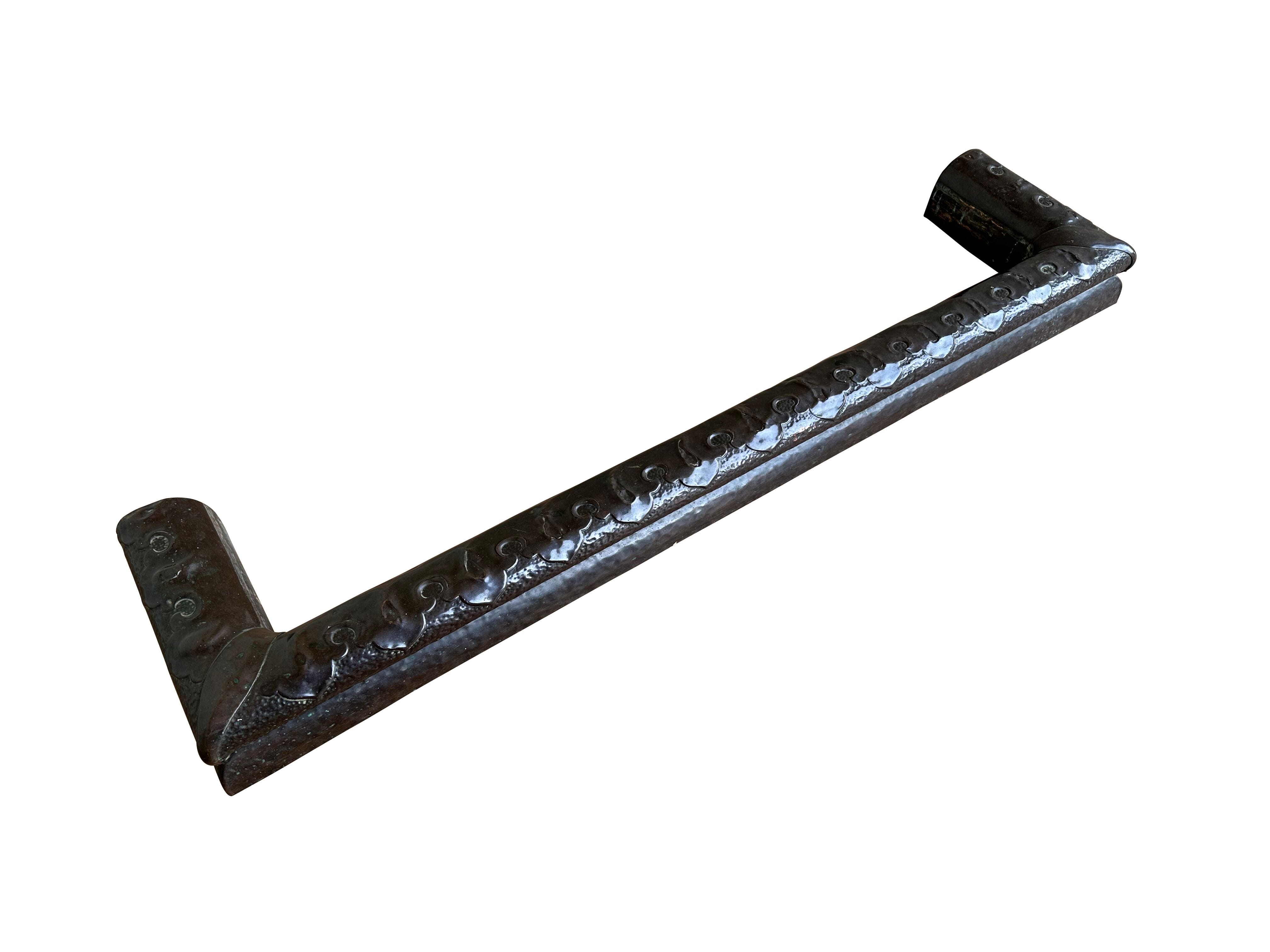 Victorian Arts & Crafts Copper Fireplace Fender - 10252