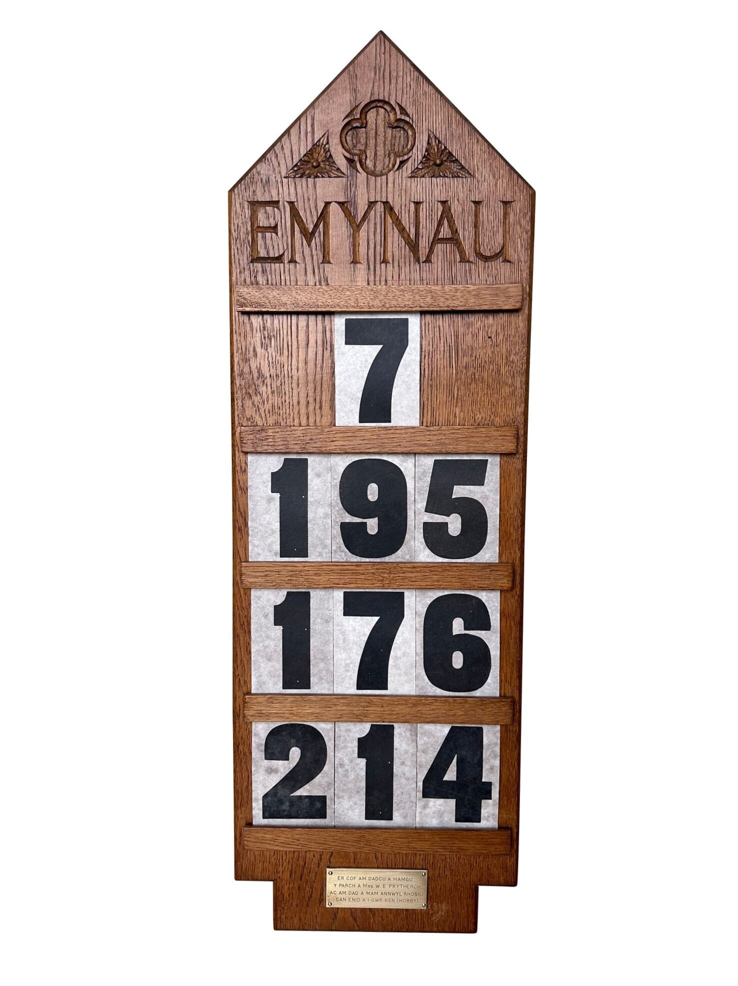 Antique Carved Ornate Welsh Church Oak Hymn Board - 10237
