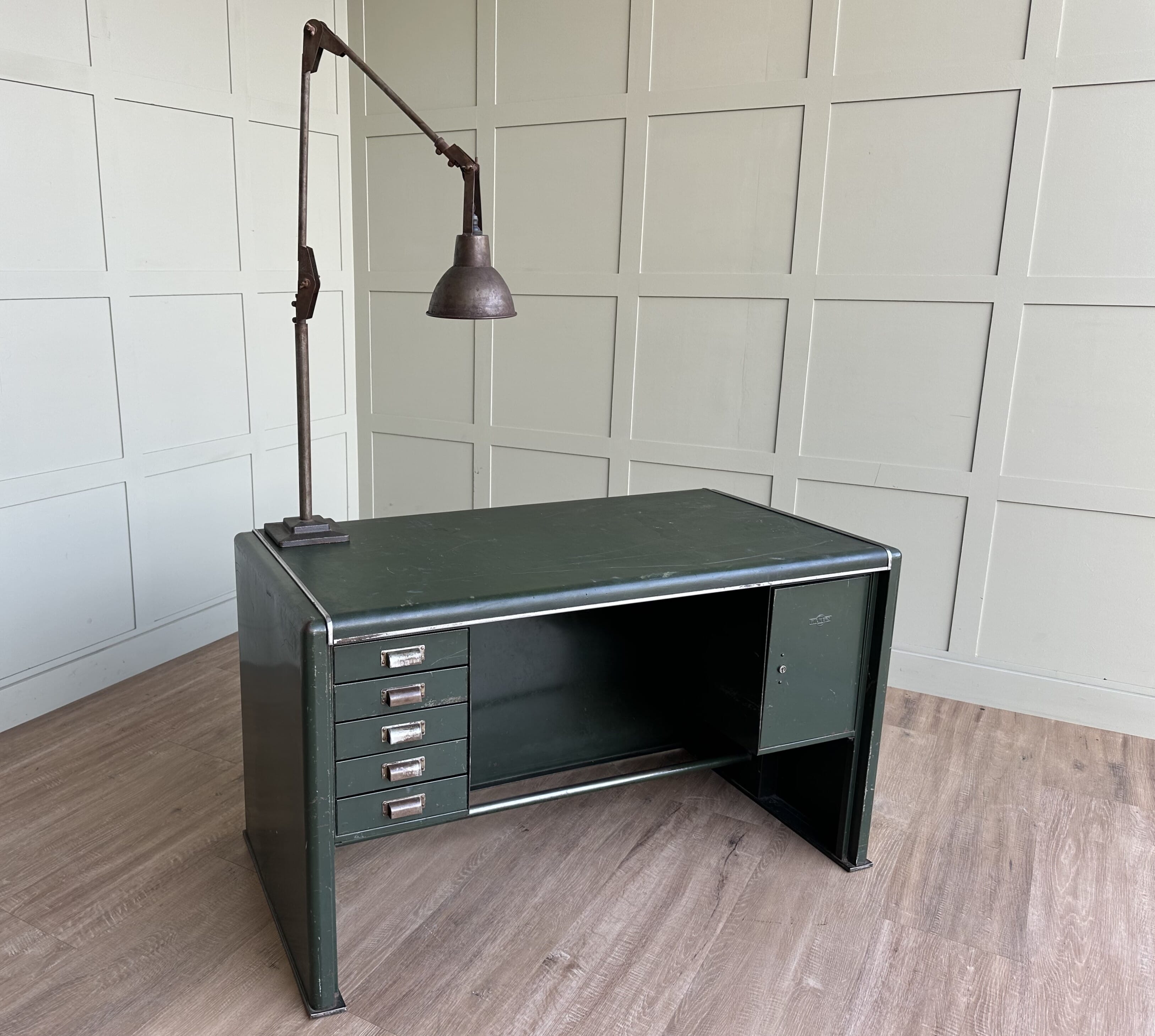 UKAA Have For Sale Vintage Milner Desk With Fitted Lamp