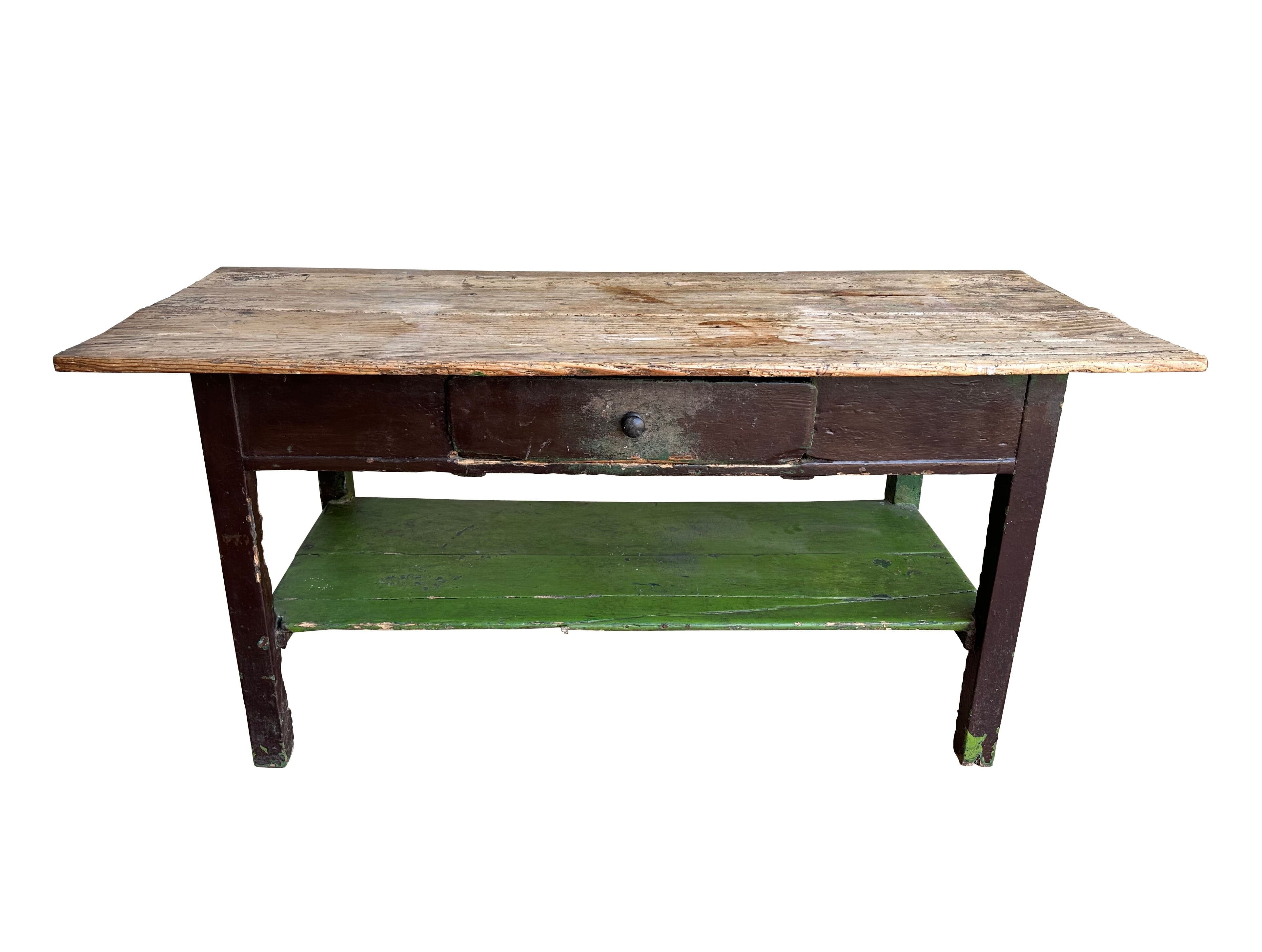 Victorian Antique Rustic Wooden Side Table - 10251
