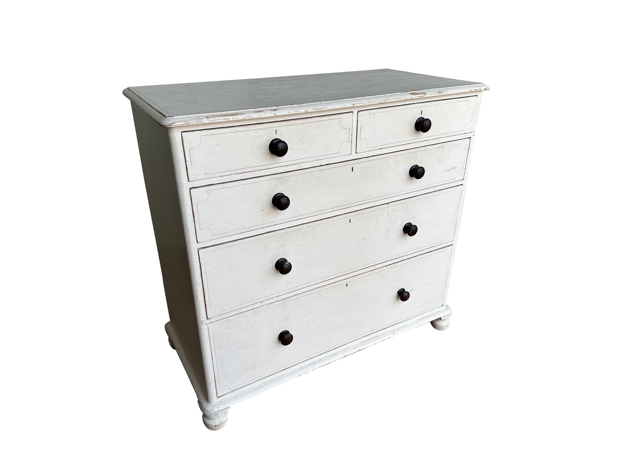 Large Vintage Reclaimed Wooden Chest Of 5 Drawers - 10248