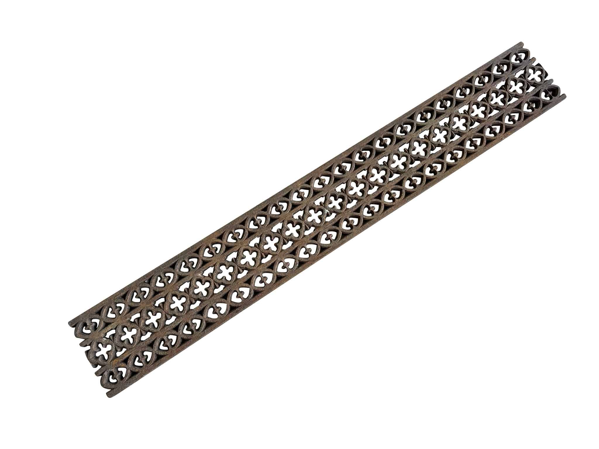 Victorian Ornate Antique Cast Iron Floor Grids / Grilles