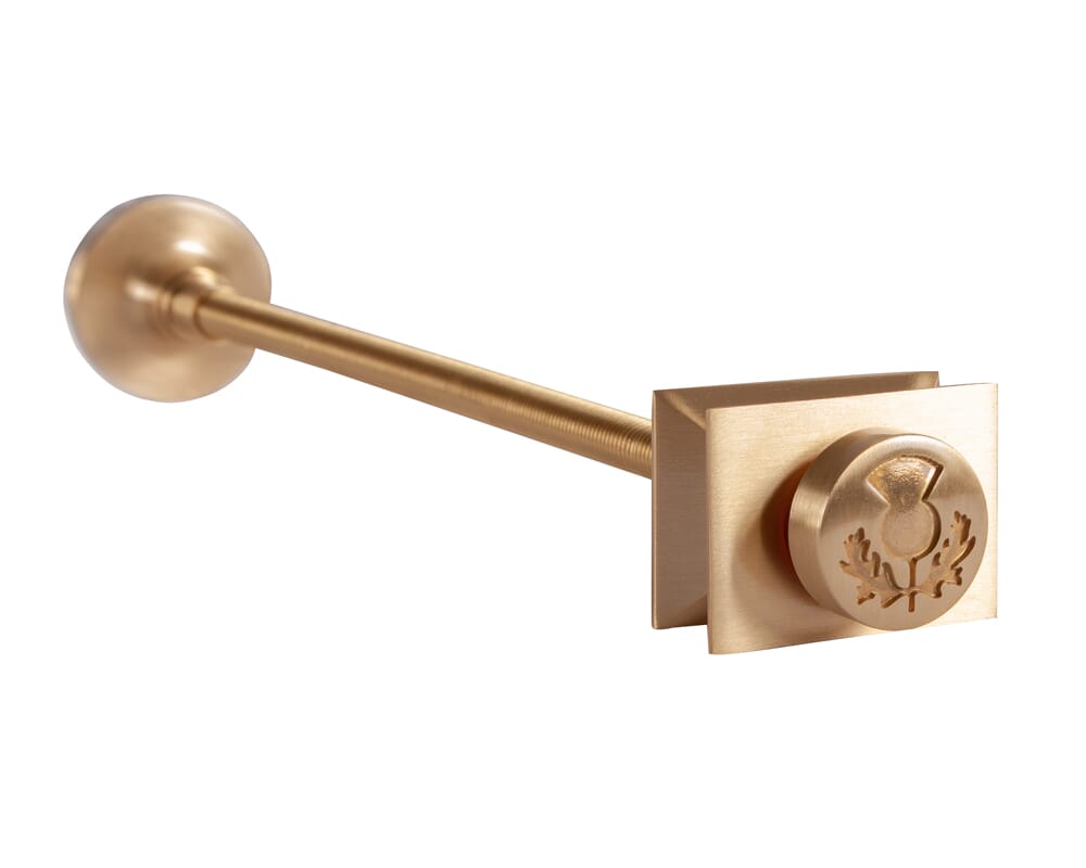 Carron Brushed Brass Thistle 300mm Long Radiator Wall Stay - HAN131