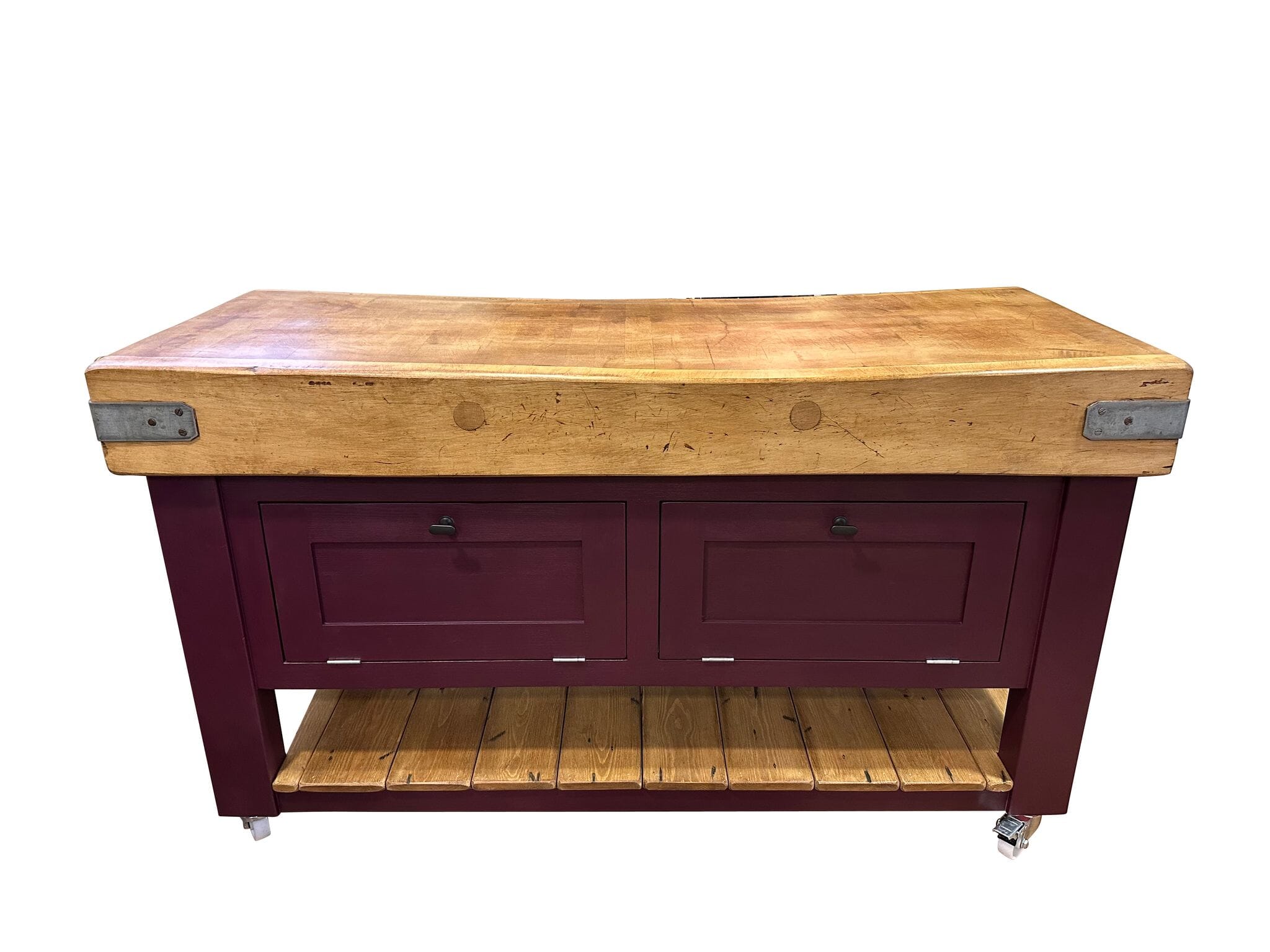 Original Butchers Maple Chopping Block on Bespoke Base  - D2151