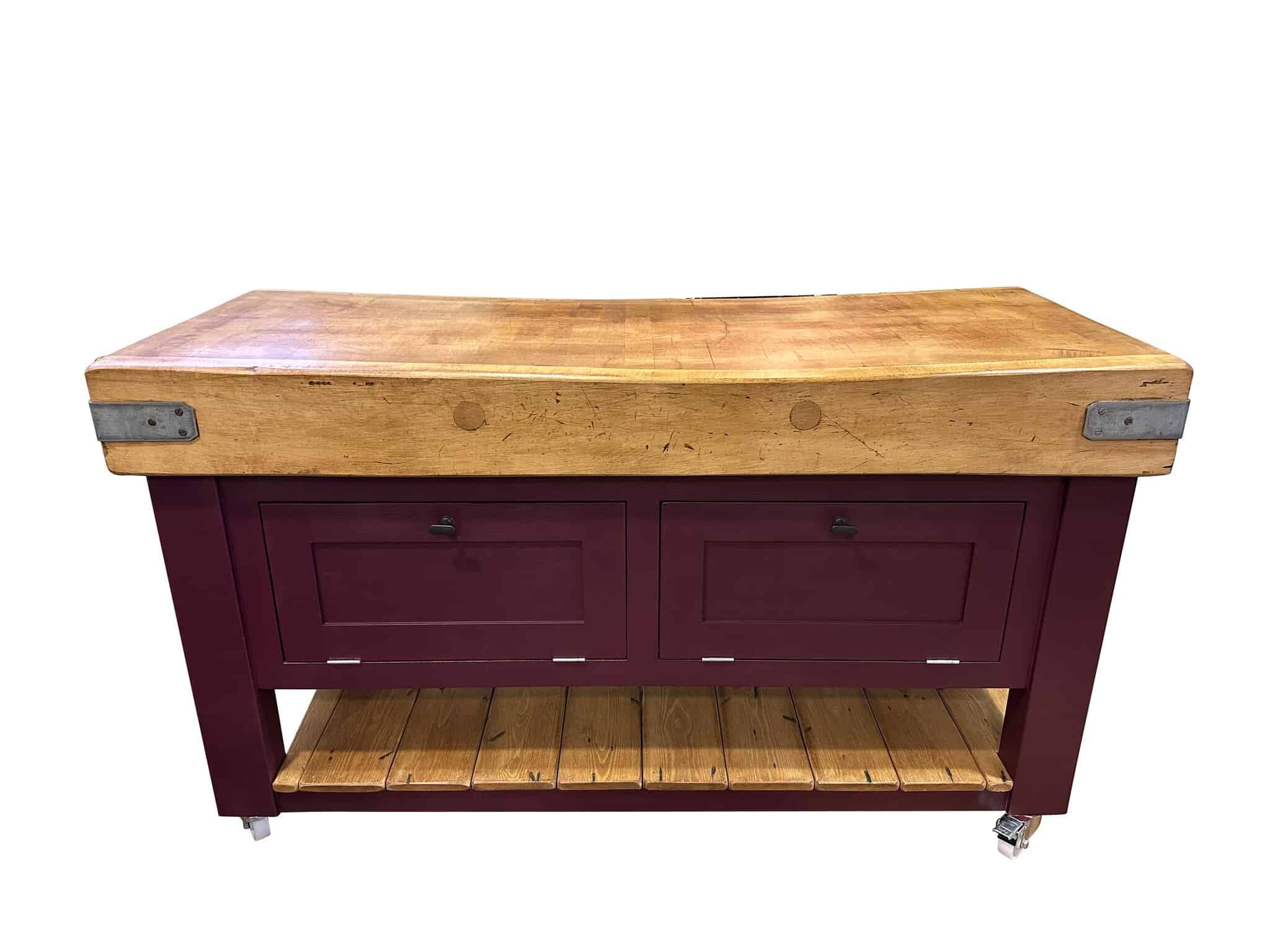 Original Butchers Maple Chopping Block on Bespoke Base