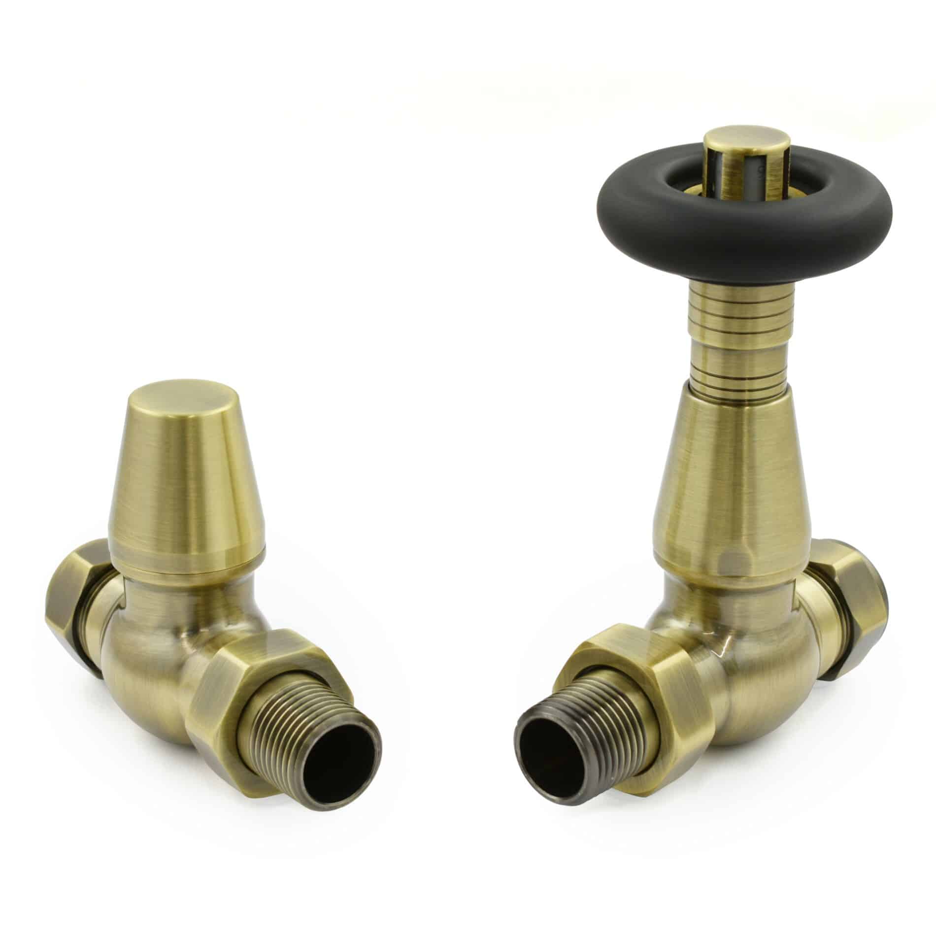 Antique Brass Straight Jaguar TRV Radiator Valves