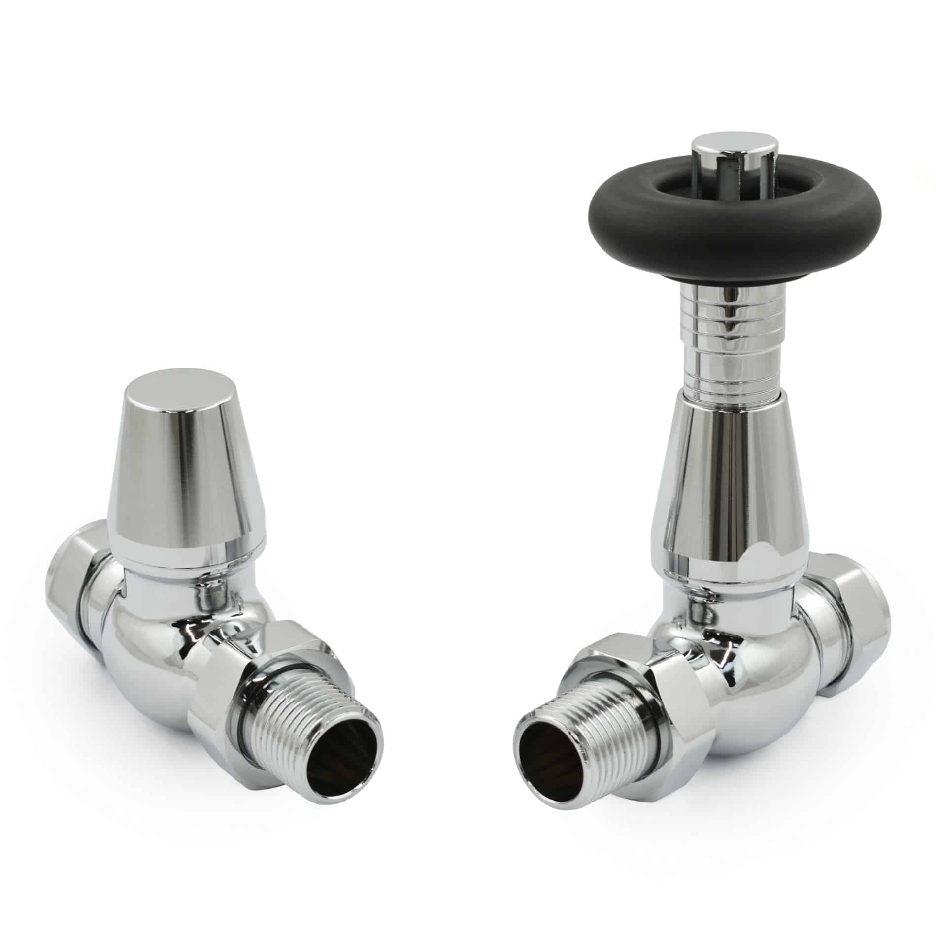 Chrome Straight Jaguar TRV Radiator Valves