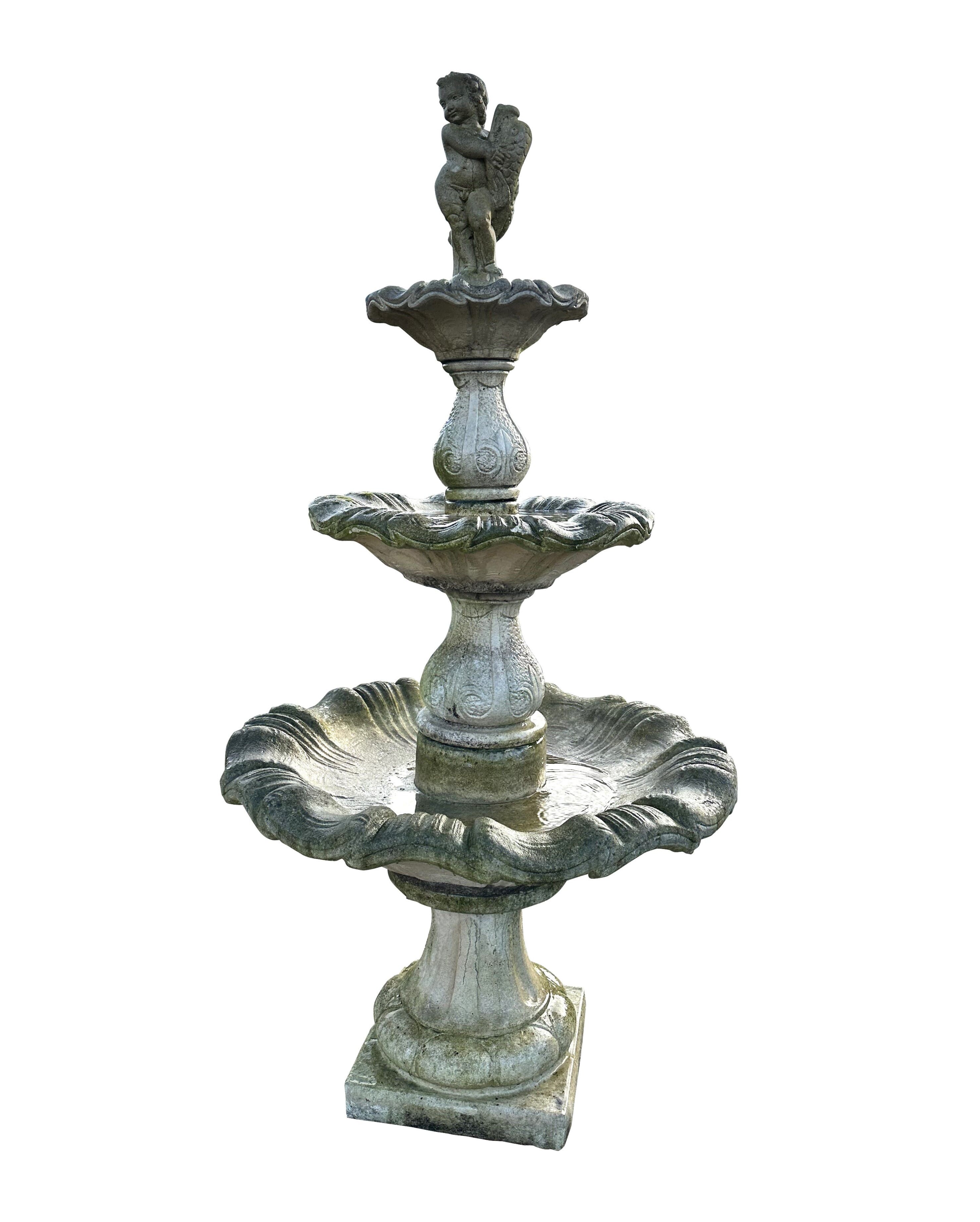 Large Ornate Garden Reconstituted Stone Water Fountain - 10205