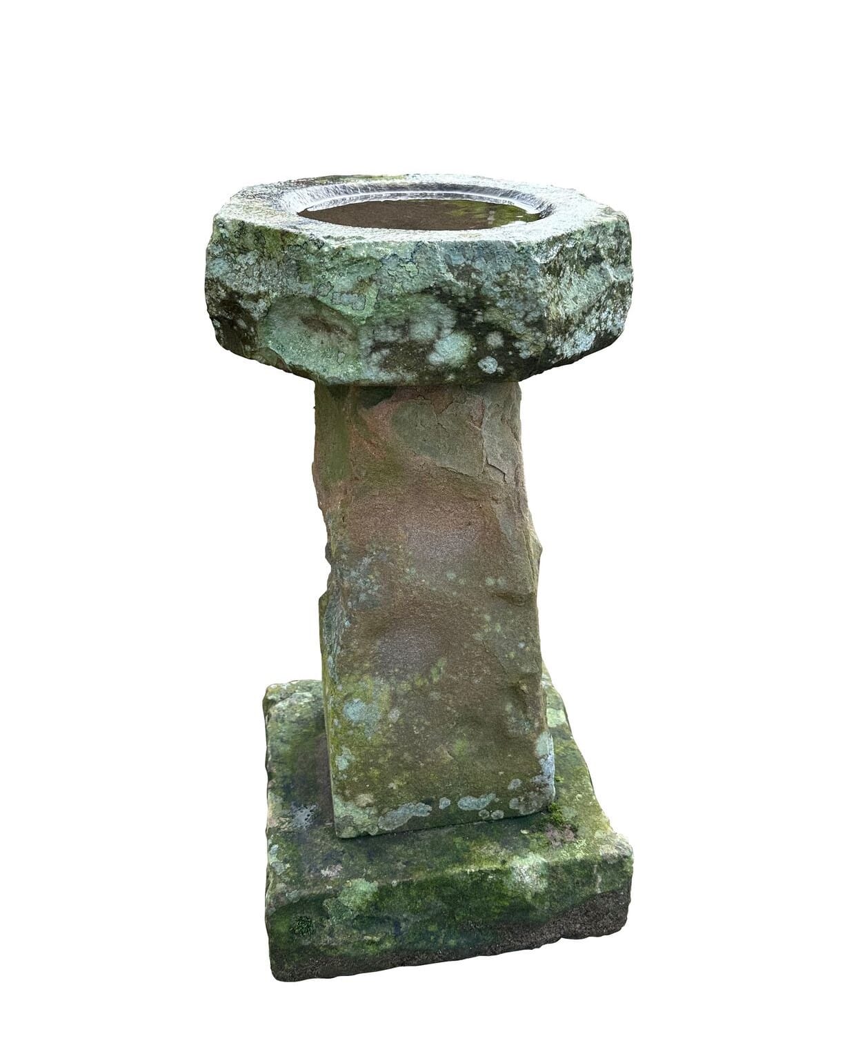 Hand Carved Antique Stone Garden Outdoor Bird Bath - 10295